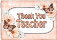 A4 Thank You Teacher Flowers & Butterflies Card Topper