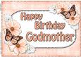A4 Birthday Godmother Flowers & Butterflies Card Topper
