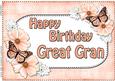 A4 Birthday Great Gran Flowers & Butterflies Card Topper