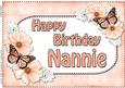 A4 Birthday Nannie Flowers & Butterflies Card Topper