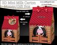 3D Milly Moo Cow Barn Milk Carton Money or Treat Box