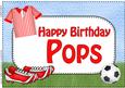 A4 Birthday Pops Football Card Topper