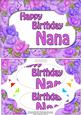 A5 Birthday Nana Time for Roses Scallop Corners and Pyram