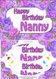 A5 Birthday Nanny Time for Roses Scallop Corners and Pyram