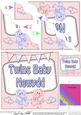 Welsh New Baby Boy/girl Twins Wavy Corner Side Stacker