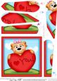 Mia Meerkat's Love Heart Fan Pyramage Topper