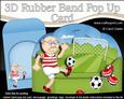 3D Old Man Bert Plays Football Rubber Band Pop Up Scene Card