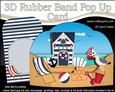 3D Beach Hut Holiday Rubber Band Pop Up Scene Card