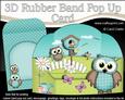 3D Owls Rubber Band Pop Up Scene Card
