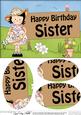 A5 Girlz Suzi Birthday Sister Oval Pyramage Topper