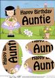 A5 Girlz Suzi Birthday Auntie Oval Pyramage Topper