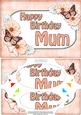 A5 Birthday Mum Butterflies & Flowers Scallop Corner