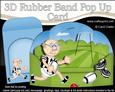 3D Old Man Bert Plays Rugby Rubber Band Pop Up Scene Card