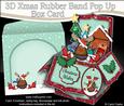 3D Xmas Rudolph Rubber Band Pop Up Box Card