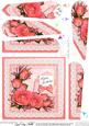 Birthday Roses Lace N Pearls Fan Pyramage Topper