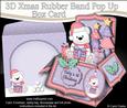 3D Xmas Teddy Rubber Band Pop Up Box Card