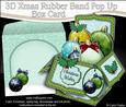 3D Christmas Baubles Rubber Band Pop Up Box Card