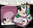 3D Xmas Carol Singing Cats Rubber Band Pop Up Box Card