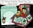 3D Xmas Lantern & Pointsettia Rubber Band Pop Up Box Card
