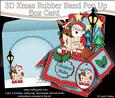 3D Xmas Santa & Rudolph Rubber Band Pop Up Box Card