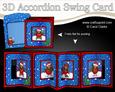 3D Christmas Robins Accordion Swing Card