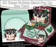3D Xmas Scottie Dogs Rubber Band Pop Up Box Card