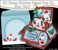 3D Xmas Westie Dogs Rubber Band Pop Up Box Card