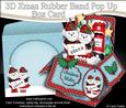 3D Xmas Teddy Tess & Teddy Ed Rubber Band Pop Up Box Card