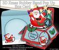 3D Xmas Santa's Sleigh Rubber Band Pop Up Box Card