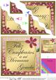 Spanish Birthday Twin Sister Flowers Wavy Corner Stacker