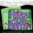 3D 40th Birthday Golf Pop Out Word Card