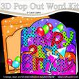 3D 21st Birthday Celebrations Pop Out Word Card
