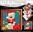 8x8 Xmas Livvy Bear Santa Sack Mini Kit 3D Decoupage