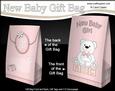 3D New Baby Girl Belle Teddy Bear Gift Bag Mini Kit