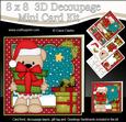 8x8 Xmas Livvy Bear Present Mini Kit 3D Decoupage
