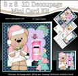 8x8 Xmas Livvy Bear Letter Mini Kit 3D Decoupage