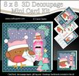 8x8 Xmas Bobbin Robin Letter Mini Kit 3D Decoupage