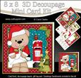 8x8 Xmas Livvy Bear Letter Mini Kit 3D Decoupage