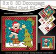 8x8 Xmas Livvy Bear Dressing the Tree Mini Kit 3D Decoupage