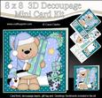 8x8 Xmas Livvy Bear Present Mini Kit 3D Decoupage