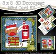 8x8 Xmas Bobbin Robin Letter for Santa Mini Kit 3D Decoupage