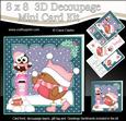8x8 Xmas Bobbin Robin Snowball Fight Mini Kit 3D Decoupage