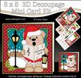 8x8 Xmas Carol Singing Livvy Bear Mini Kit 3D Decoupage