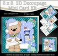 8x8 Xmas Livvy Bear Santa Letter Fight Mini Kit 3D Decoupage