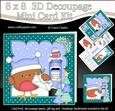 8x8 Xmas Bobbin Robin Letter for Santa Mini Kit 3D Decoupage