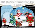 3D Xmas Skating Santa Rubber Band Pop Up Card