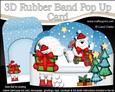 3D Xmas Ben Polar Bear Rubber Band Pop Up Card