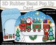 3D Xmas Santa Express Train Rubber Band Pop Up Card