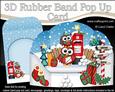 3D Xmas Hoot & Little Hoot Owls Rubber Band Pop Up Card
