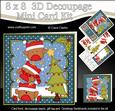 8x8 Xmas Bobbin Robin Dressing the Tree Mini Kit Decoupage